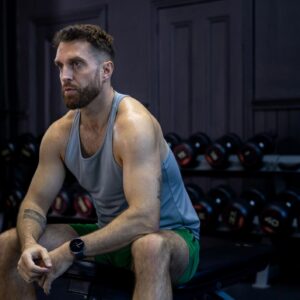In Concentration Before a Workout